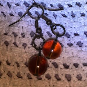 Amber glass earrings